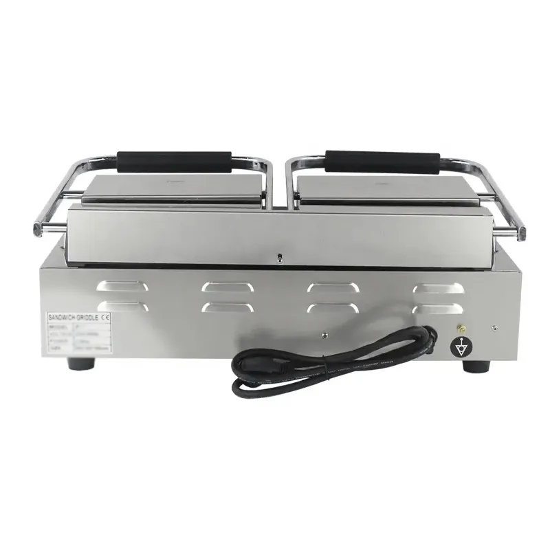 Stainless Steel Double Press Plate Sandwich Maker Machine