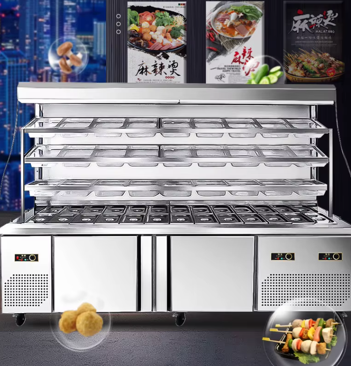 Dual Temperature Commercial Refrigerator Freezer for Fresh Food Display