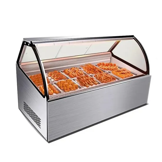 Versatile Supermarket Display Freezer for Cooked Meat Products