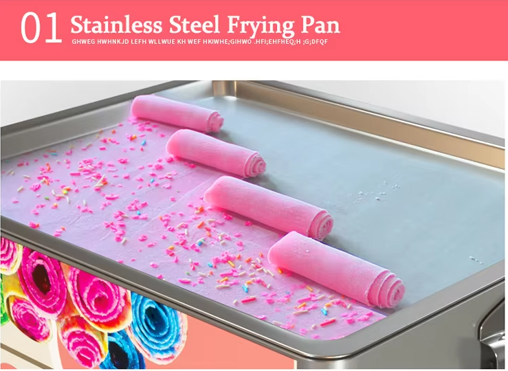 2025 Hot Sell Commercial Fired Ice Cream Rolls Machine /Fired Ice Rolls Maker /Fired Yogurt Rolls Machine or Maker