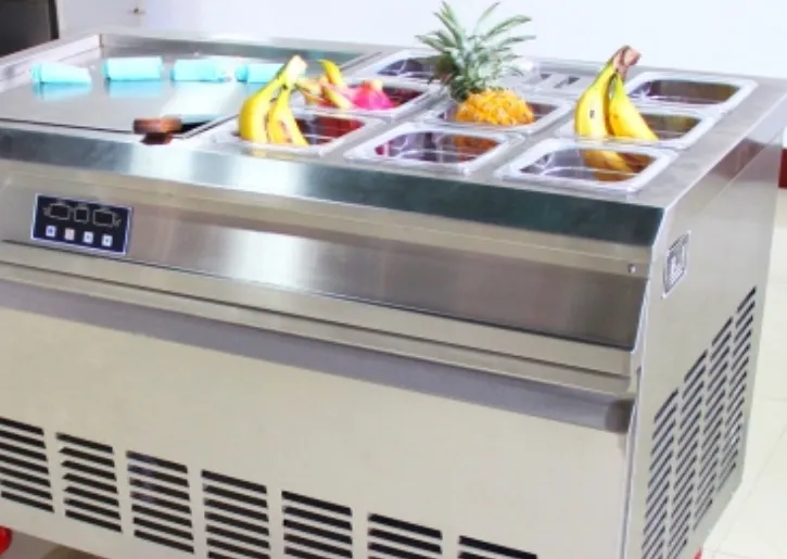 Advanced Intelligent Temperature Control Fried Ice Cream Roll Maker with 9 Barrels