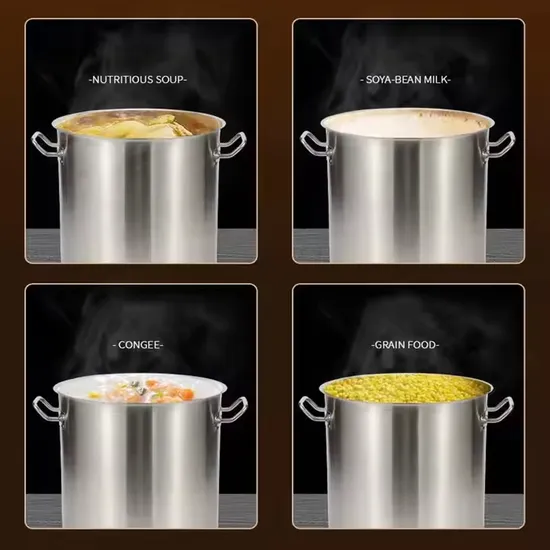 12L Custom 6L~225L Multi Sizes Stainless Steel Stock Pot High Pot Cookware Large Cooking Pot for Home Restaurant Soup Barrel