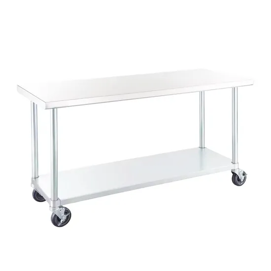 Restaurant Stainless Steel Double Layer Working Table Without Back