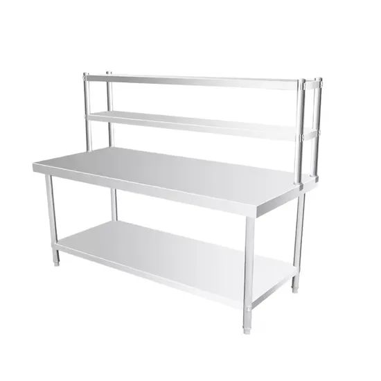 Restaurant Two Layer Work Table with Racksplash