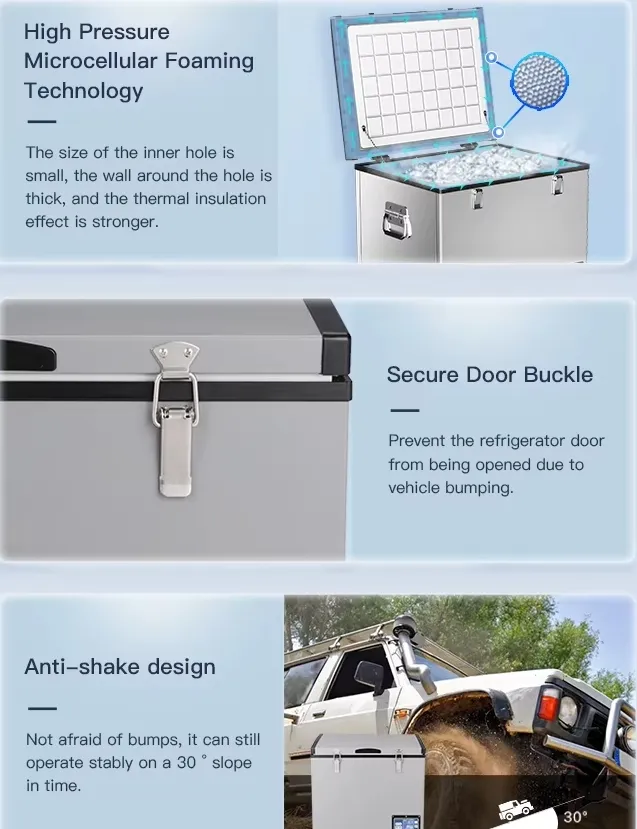 with Competitive Advantages Dual Zone Big Capacity Outdoor Camping Cooler Box Fridge Freezer for Barbecue