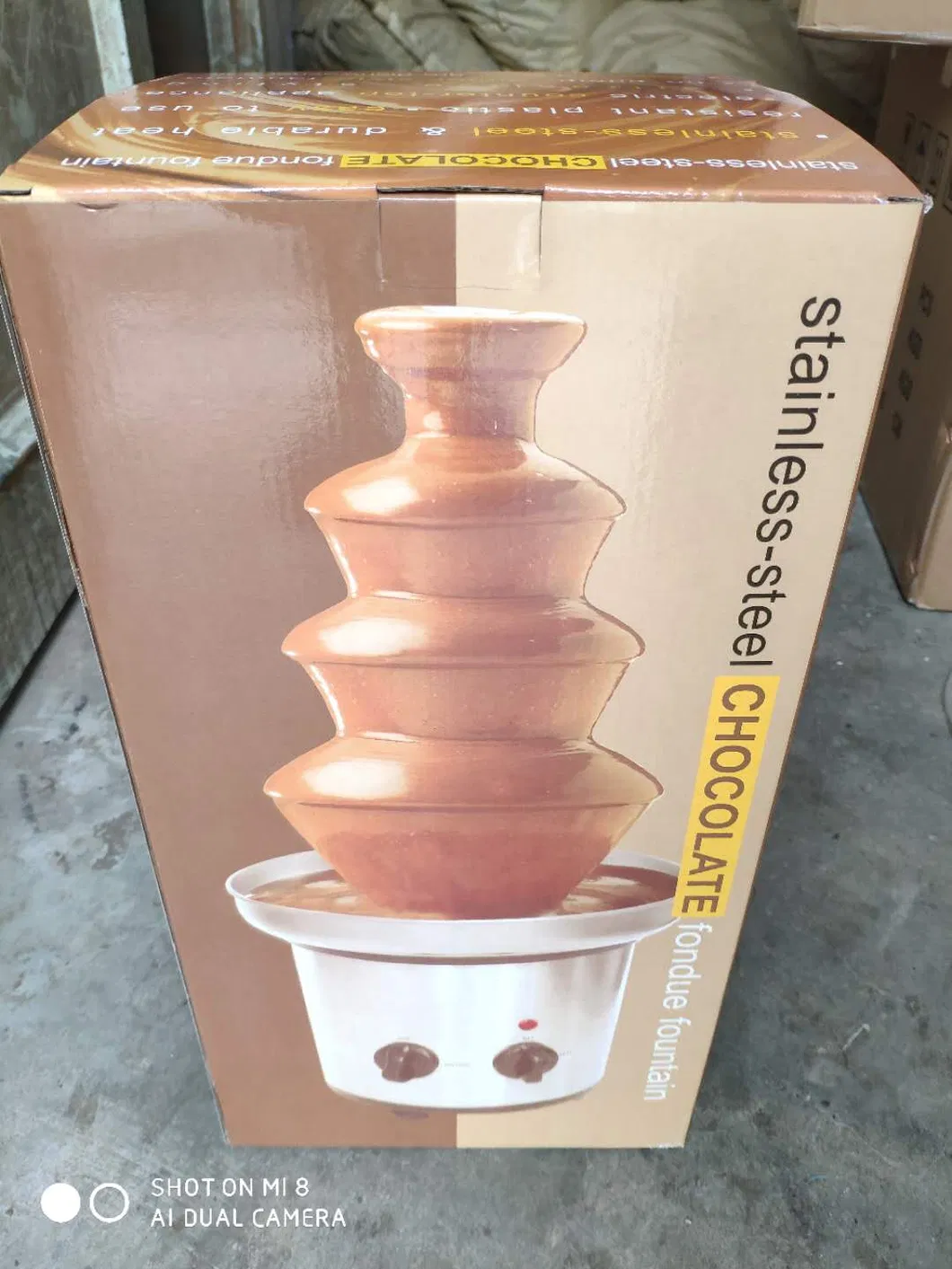 110V/60Hz 220V/50Hz Stainless Steel 4 Tiers Chocolate Fondue Fountain