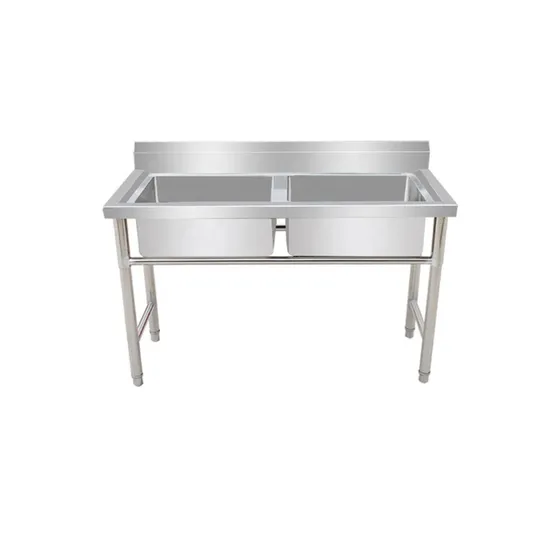 Kitchen Stainless Steel Wash Three Basin Sink Table