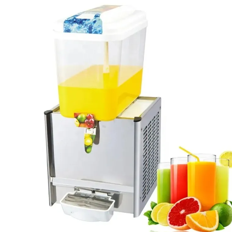 Buffet Supplies Restaurant Plastic Juice Container 1 Tanks with Tap Keeping Drink Stirring Style Beverage Dispenser Machine