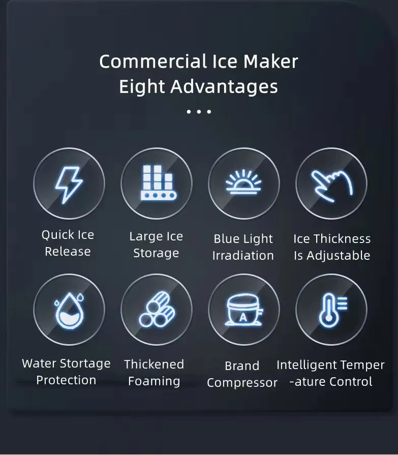 Commercial Grade Ice Maker Machine for Restaurants and Bars