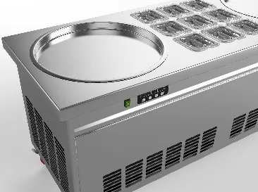 Premium Double Square Pan Intelligent Temperature Controller for Fried Ice Cream Rolls