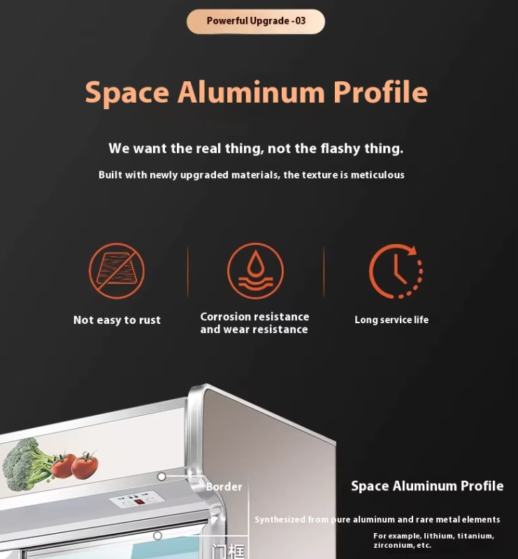 Double-Temperature Energy-Saving Cabinet for Supermarket Vegetables Display Fridge
