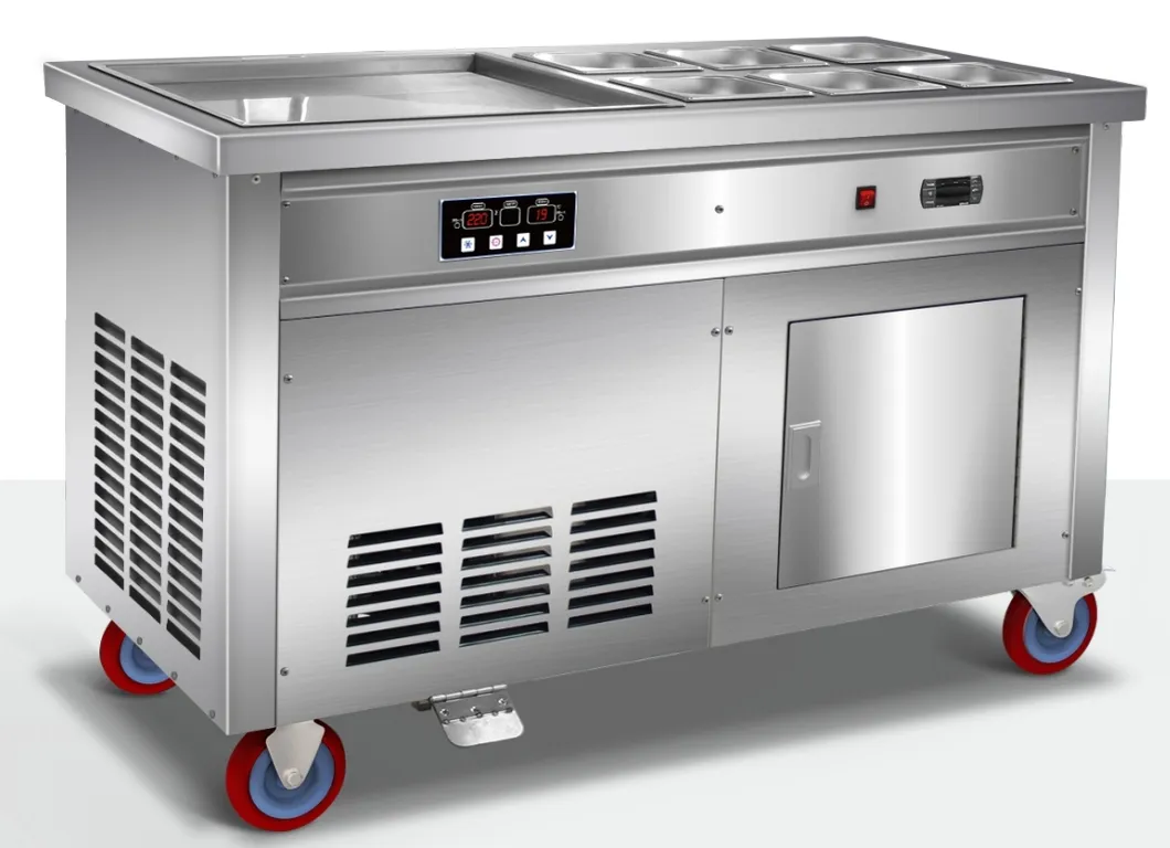 Advanced Cold Storage Fried Ice Cream Roll Machine with Refrigerated Barrels