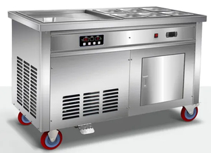 Advanced Cold Storage Fried Ice Cream Roll Machine with Refrigerated Barrels