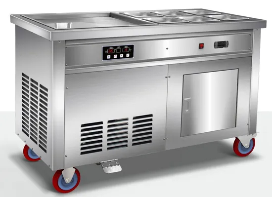 Advanced Cold Storage Fried Ice Cream Roll Machine with Refrigerated Barrels