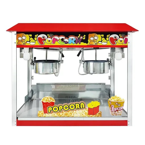 China Automatic Commercial Industrial Popcorn Making Machine Double Popcorn Maker