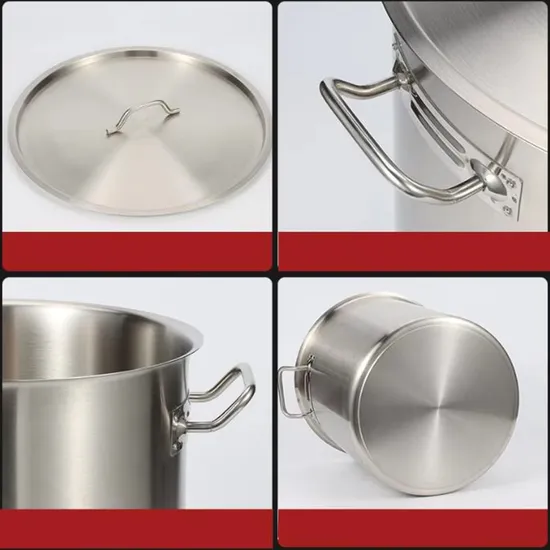 12L Custom 6L~225L Multi Sizes Stainless Steel Stock Pot High Pot Cookware Large Cooking Pot for Home Restaurant Soup Barrel