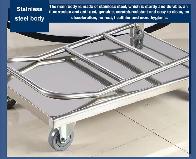 Heavy-Duty Stainless Steel Kitchen Hand Cart for Easy Transport Platform Hand Cart