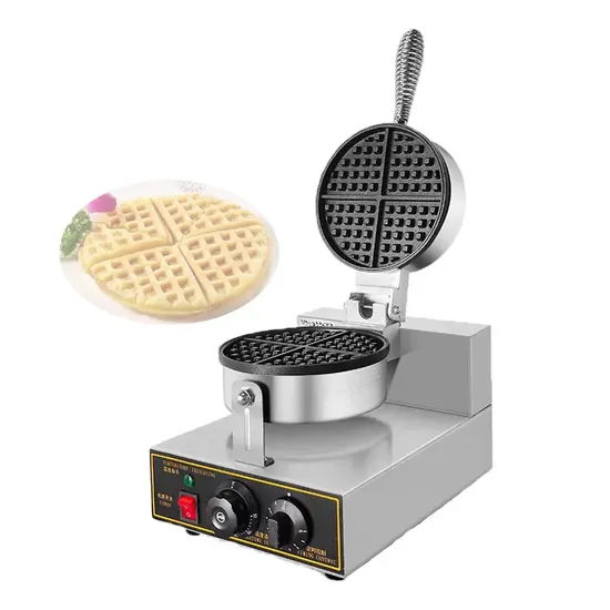 Stainless Steel 4 Half Baker Electric One Plate Cone Ice Cream Machine Waffle Maker Snack Machine