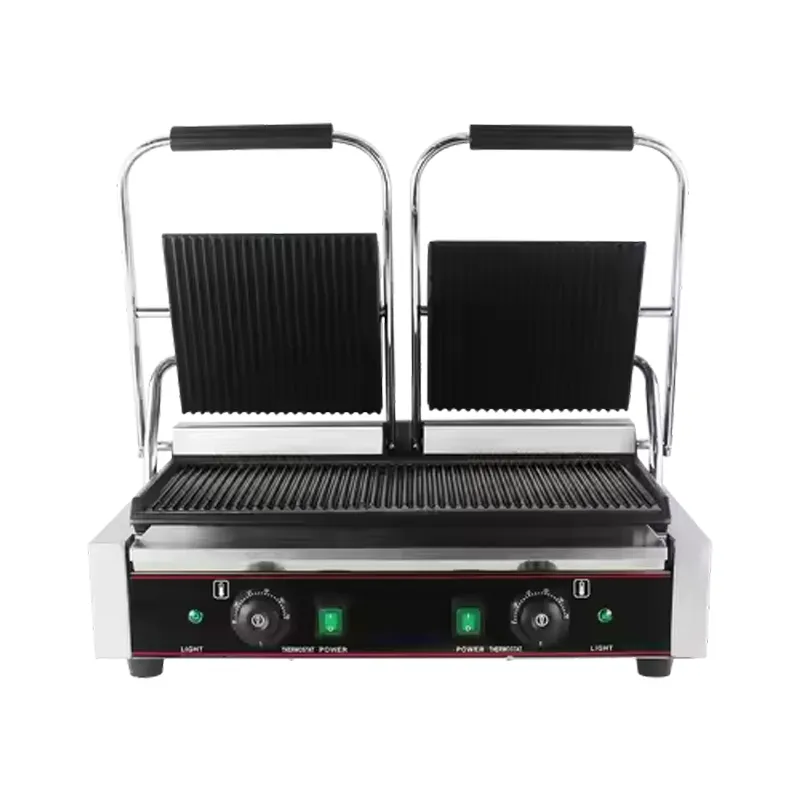 Stainless Steel Double Press Plate Sandwich Maker Machine