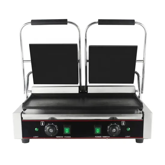 Stainless Steel Double Press Plate Sandwich Maker Machine