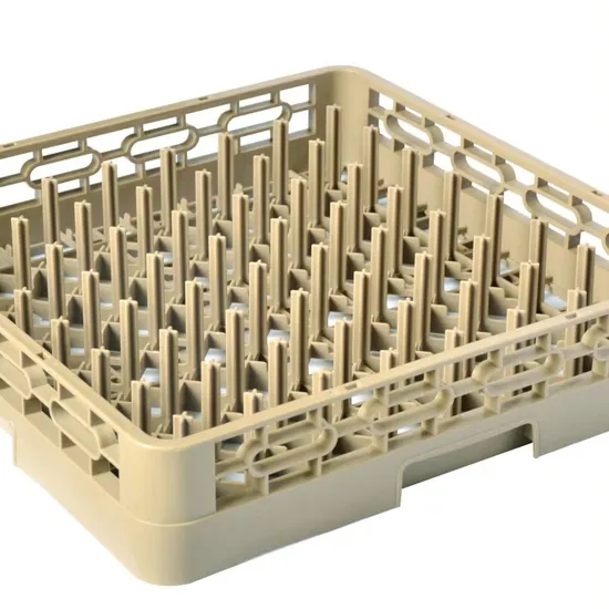 64-Compartment Plastic Tray Plate Washing Rack for Commercial Dishwasher