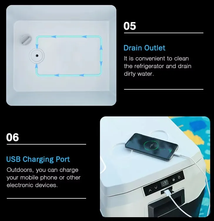Waycool Dual Zones Single Control Digital Fridge Mini Car Fridge for Vegetables/Fruit/Camping/Outdoor/SUV/Travel