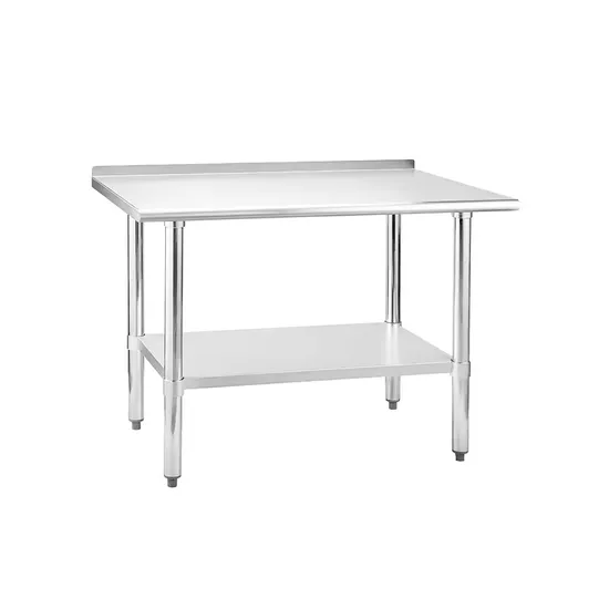 Restaurant Two Layer Work Table with Racksplash