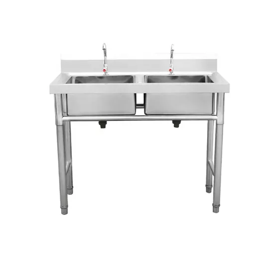 Kitchen Stainless Steel Wash Three Basin Sink Table