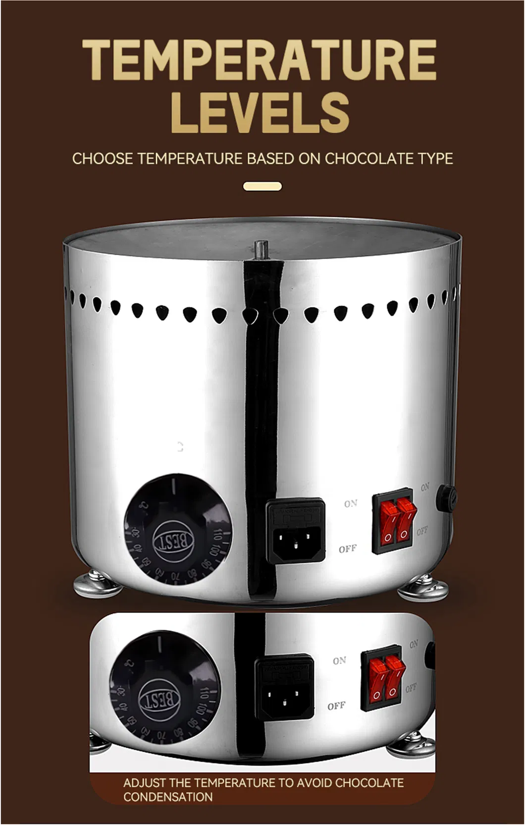 4 Tiers Commercial Chocolate Fountain for Restaurant