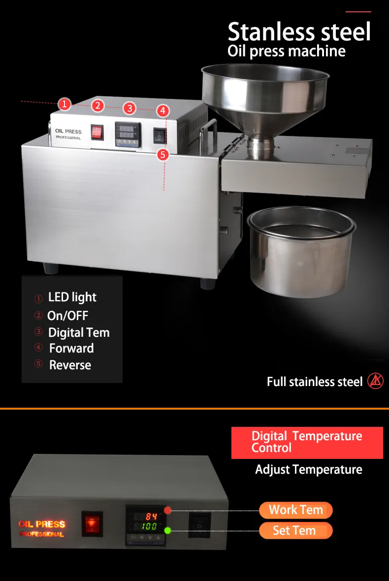 Commercial Double Screw Rod Hot and Cold Oil Press Machine for Peanut Sesame Seeds